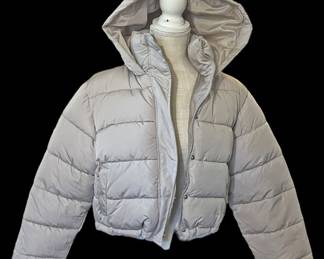 Cropped Puffer Hoodie Jacket New 