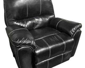 Oversized Plush Black Recliner Chair 