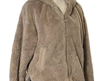 New Lined Soft Brown Fleece Zippered Jacket 