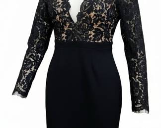 New Lulus Long Sleeve Lace Plunge Neck S 