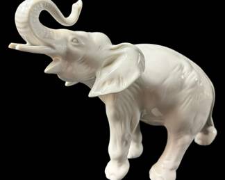 Royal Dux Ceramic White Elephant 