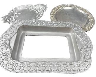 Set of 3 Pewter Serving Dishes 