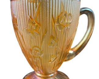 Vintage Jeannette Iridescent Orange Glass 