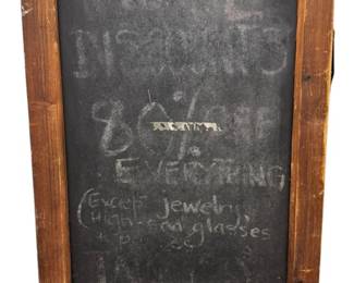 Wooden Store Greeting Chalkboard 