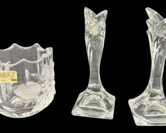 Mini Glass Vase And Candle Holders 