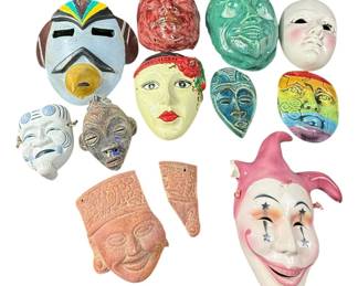 Assorted Verity Of Ceramic Masks 
