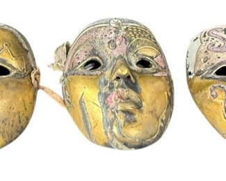 Set Of 3 Metal Masks 