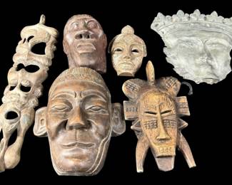Assorted Lot of Wooden Masks 