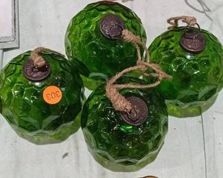 4GREEN GLASS ORNAMENTS
