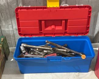 TOOLBOX OF WRENCHES AND OTHER TOOLS
