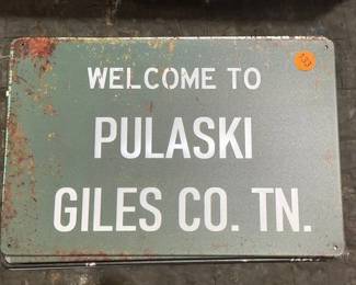 PULASKI METAL SIGN