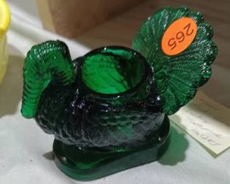 MOSSER HUNTER GREEN GLASS TURKEY