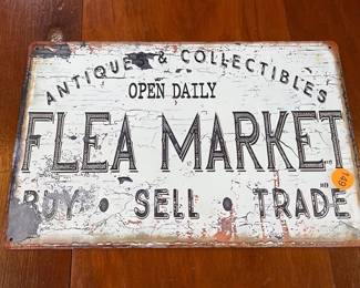 FLEA MARKET METAL SIGN