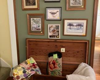 Cedar Chest, Linens, Artwork