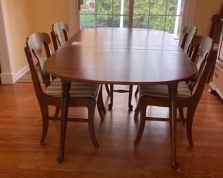Vintage Thomasville Solid Cherry Welsh Valley Dining Table w/5 Chairs