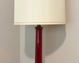 Red art glass lamp