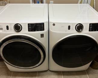 GE UltraFresh Stackable Smart Front Load Washer & Electric Dryer Set in White