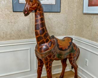 Vintage wood carousel giraffe