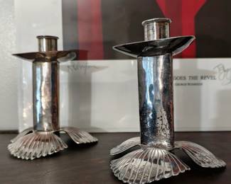 Emilio Castillo, Los Castillos silver plated candlesticks 