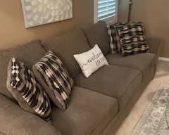 large gray couch,