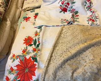 Lots of Vintage Linens, many hand embroidered