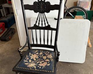 Wonderful Antique Chairs, 2 with needlepoint seats 2 with Fabric seats