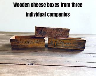 wooden collectible cheese boxes