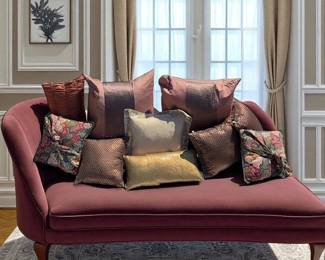 Like new or NEW assortment of pillows in earth tones, some w/ beautiful embellishments