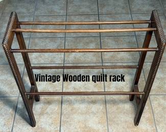 vintage wooden quilt rack