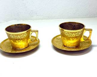 Stunning gold NEW cup and saucers from TURKEY