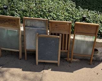 Collection of antique washboards