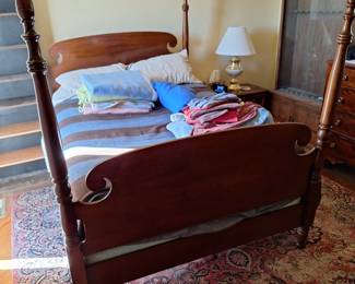Vintage solid wood 4 poster bed.