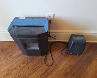 Shredder. Space heater.