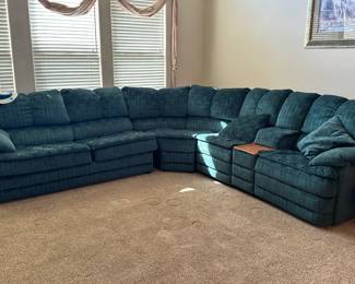 Green Sectional with Recliners