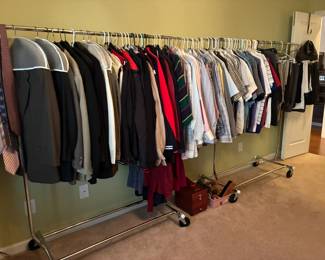 Men's clothing- suits, casual and button down shirts, and slacks