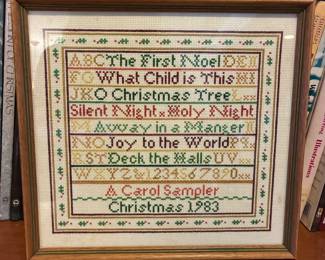 Cross stitch sampler from 1983