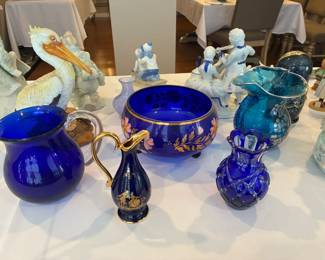 Cobalt blue glassware