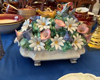 Meiselman capodimonte vintage floral ceramic centerpiece