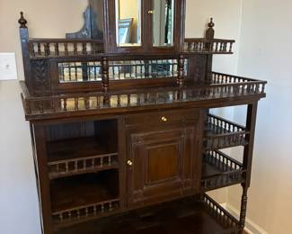 Stunning antique dark wood parlour cabinet