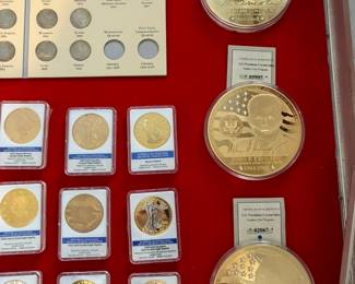 Jumbo US Presidents crystal inlay collectible coins