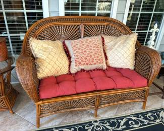 Wicker settee