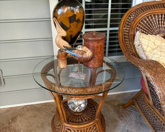 Wicker side table