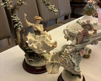 Giuseppe Armani "Young Lady on Swing" and "Stormy Weather" figurines