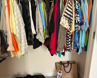 Men's shirts, hats, and shoes