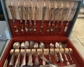 Silver plate flatware set