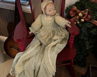 Vintage doll and child sized rocking chair