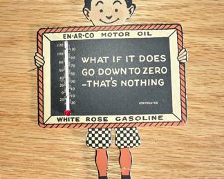 EN-AR-CO WHITE ROSE GASOLINE THERMOMETER
