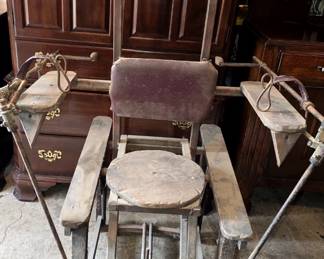 ANTIQUE HALLOWEEN PROP TORTURE CHAIR