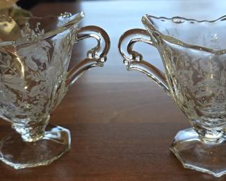 VINTAGE HEISEY ORCHID GLASSWARE