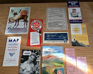 1920's - 1940's GREAT NORTHERN RAILROAD & UNION PACIFIC ITEMS